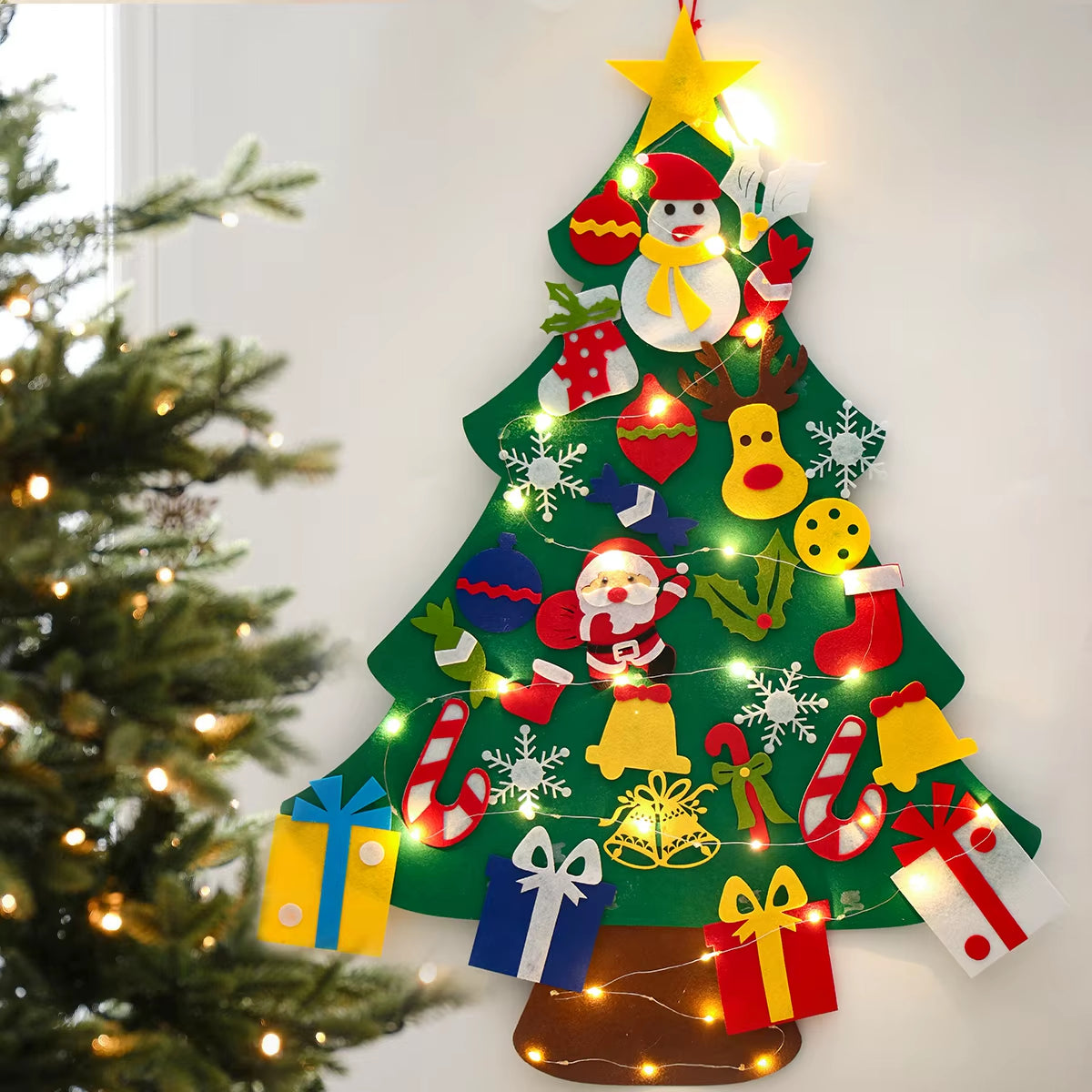 DIY Felt Christmas Tree Christmas Decoration for Home Navidad Noel 2025 New Year Christmas Ornaments Santa Claus Xmas Kids Gifts