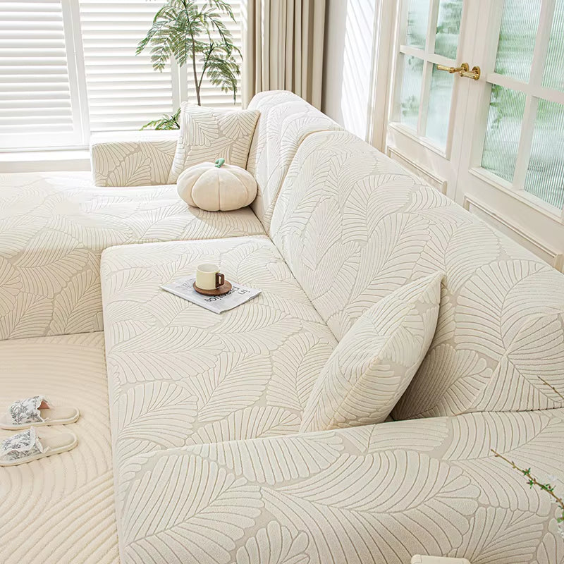 Adjustable Elastic Sofa Cover Armchair Protector Corner Large Leaves L Shape Stretch Slipcovers Couch Covers 1/2/3/4/5 Seaters