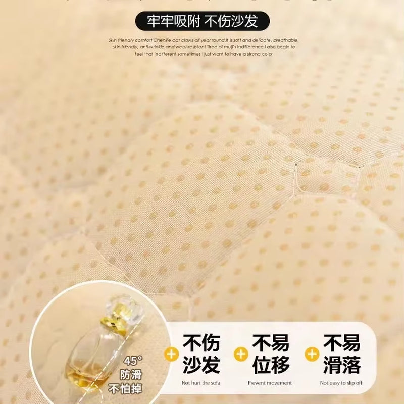 Magic Sofa Cover Thicken Garden Protective Couch Cover Plaid Cream-Coloured Large Plaid Square Pet Mat Bed Flannel Couch Cover