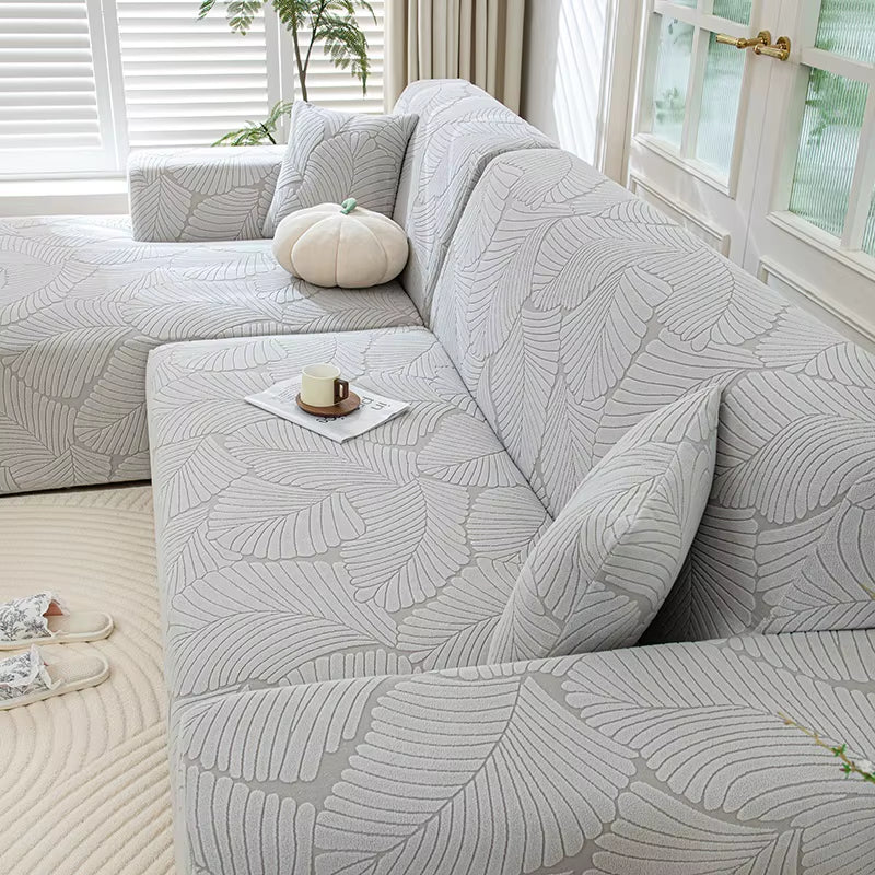 Adjustable Elastic Sofa Cover Armchair Protector Corner Large Leaves L Shape Stretch Slipcovers Couch Covers 1/2/3/4/5 Seaters