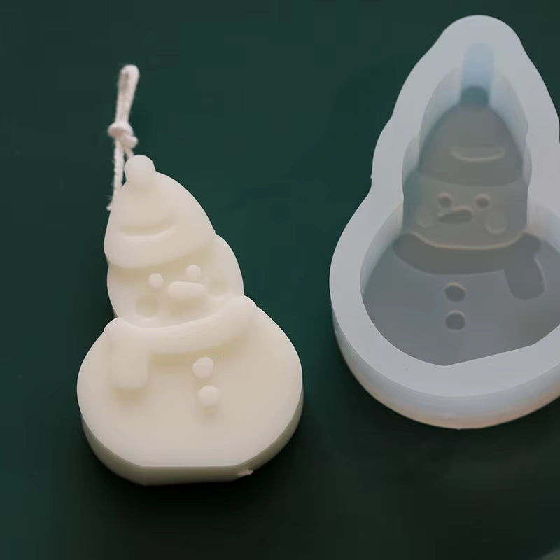 Christmas Series Candle Mold DIY Gingerbread Man Elk Aromatherapy Gypsum Crafts Cement Casting Mold Soap Making Christmas Gifts