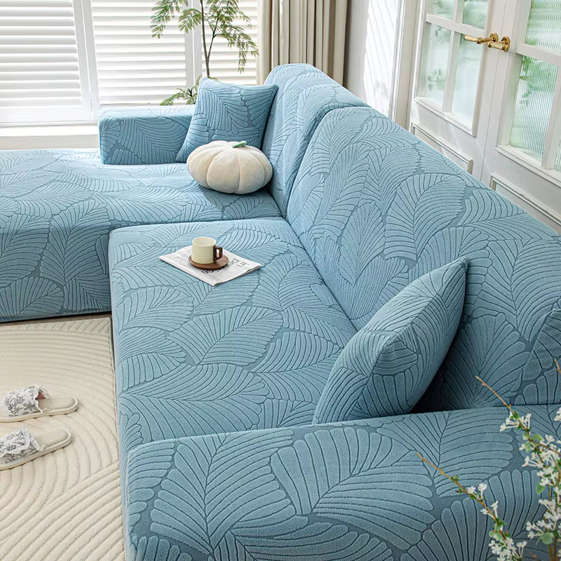 Adjustable Elastic Sofa Cover Armchair Protector Corner Large Leaves L Shape Stretch Slipcovers Couch Covers 1/2/3/4/5 Seaters