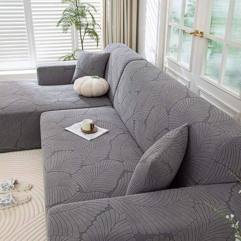 Adjustable Elastic Sofa Cover Armchair Protector Corner Large Leaves L Shape Stretch Slipcovers Couch Covers 1/2/3/4/5 Seaters